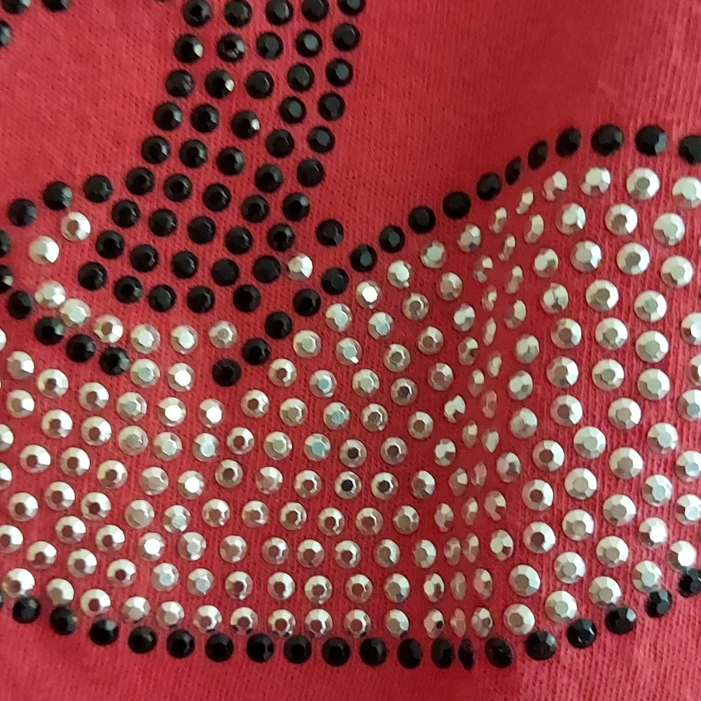 Vintage Disney World Red Studded Mickey Mouse Cap Sleeve T Shirt Sz XL
